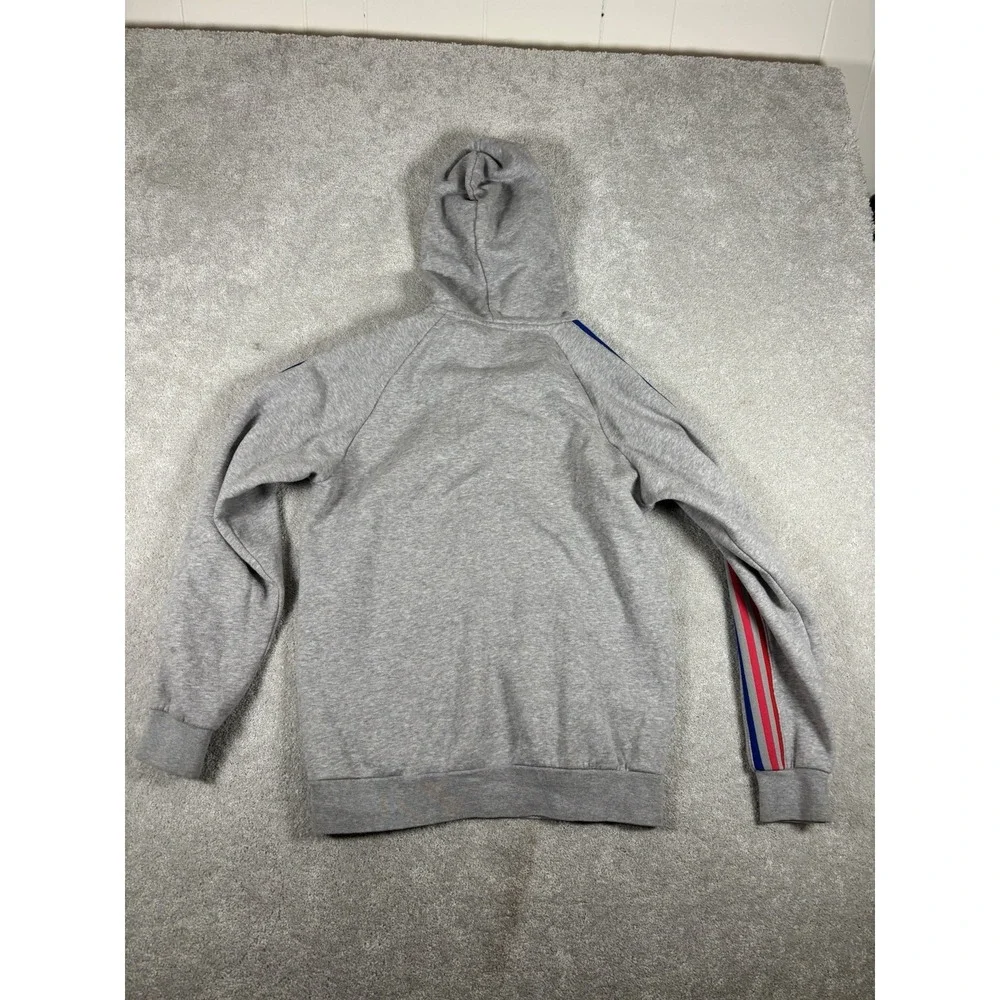 Adidas Originals retro Gray Red Men's 3D Trefoil 3-Stripe Colors Hoodie Mens S